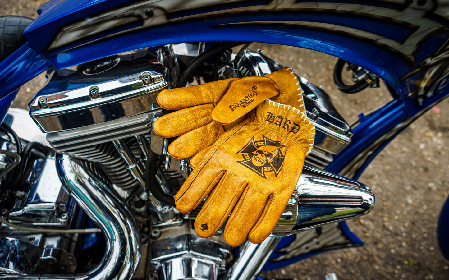 Svarog Storm Rider 5499 Real Leather Biker Gloves / Shanks For Chopper Harley / Bobber Riders - Phoenix 212 Clothing