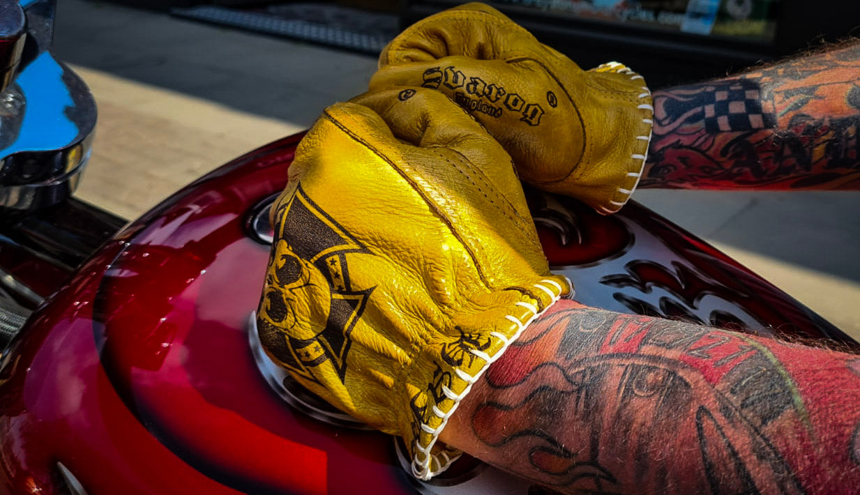 Svarog Storm Rider 5499 Real Leather Biker Gloves / Shanks For Chopper Harley / Bobber Riders - Phoenix 212 Clothing