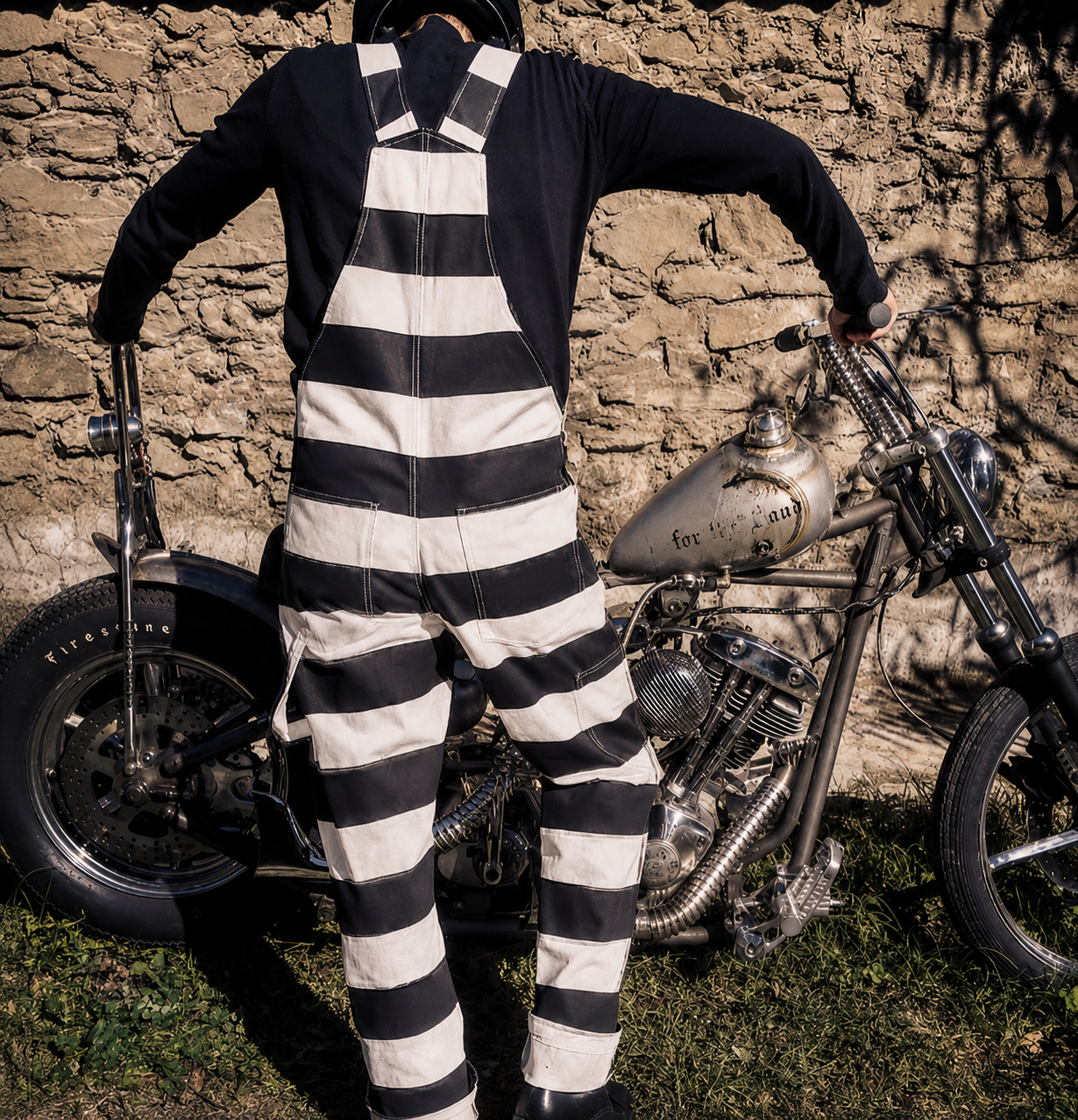 Hold Fast Prisoner Outlaw Biker Motorcycle Japanese BIB 16oz Prison Pants