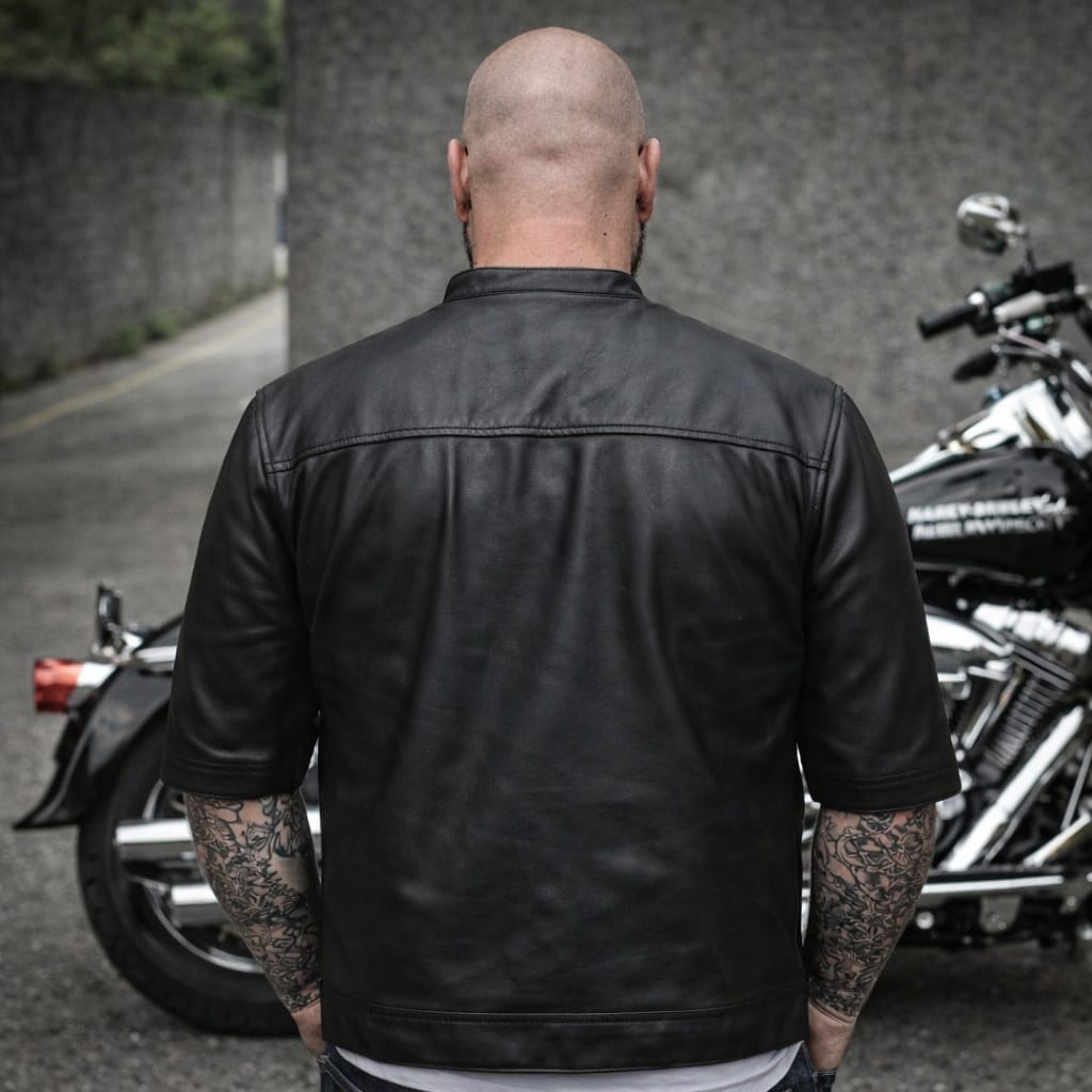 Svarog England California Style Leather 3/4 Sleeve Vest