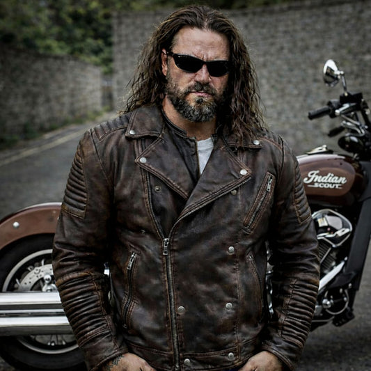 SVAROG England Brown Distressed Leather Jacket