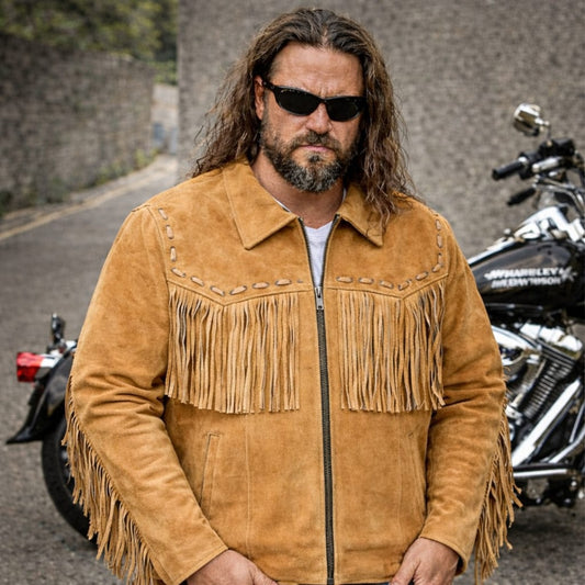 Svarog England Old School Brown Suede Leather Jacket