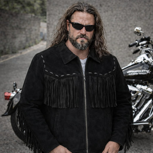 Svarog England Old School Black Suede Leather Jacket